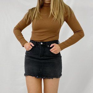 Black Denim Skirt